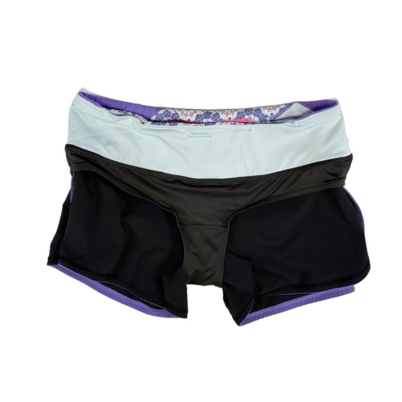 Lululemon Women Size 8 Groovy Run Shorts Black Quilt Summer13 5 Power Purple - Picture 6 of 13
